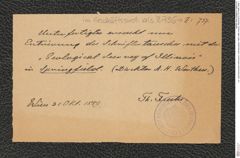k.k. naturhistorisches Hofmuseum, Intendanzakten 1885-1896 (Hauer), Aktenzahl Z.737/1889, Seite 1
